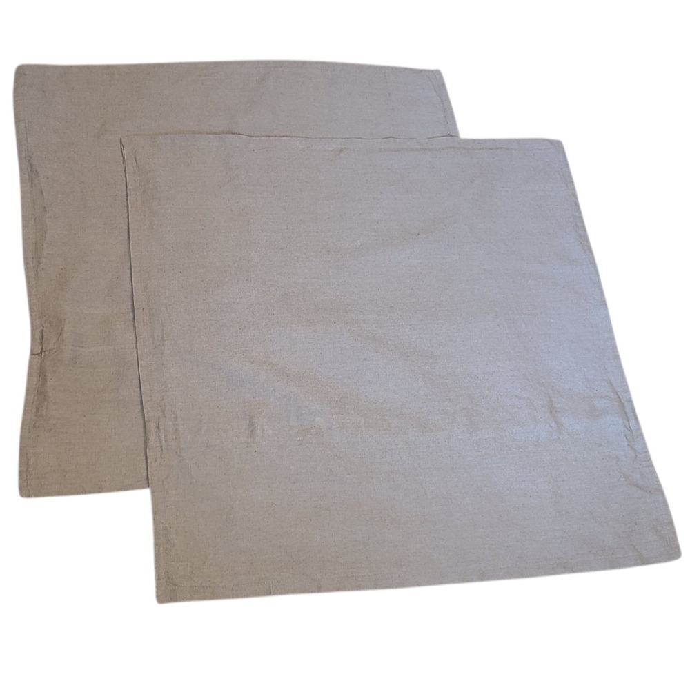 IKEA Aina Gray 100% Linen‎ Pillow Covers 26"x26" Euro Casual Button Closure